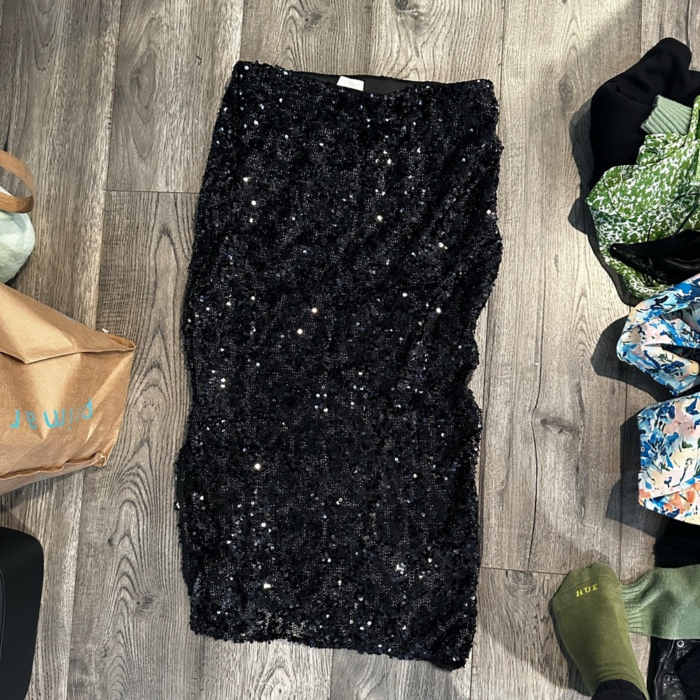 Sequin midi skirt